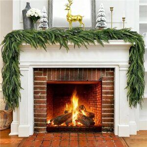 Christmas Artificial Norfolk Pine Garland - 2 Pcs 6ft High-Density Christmas